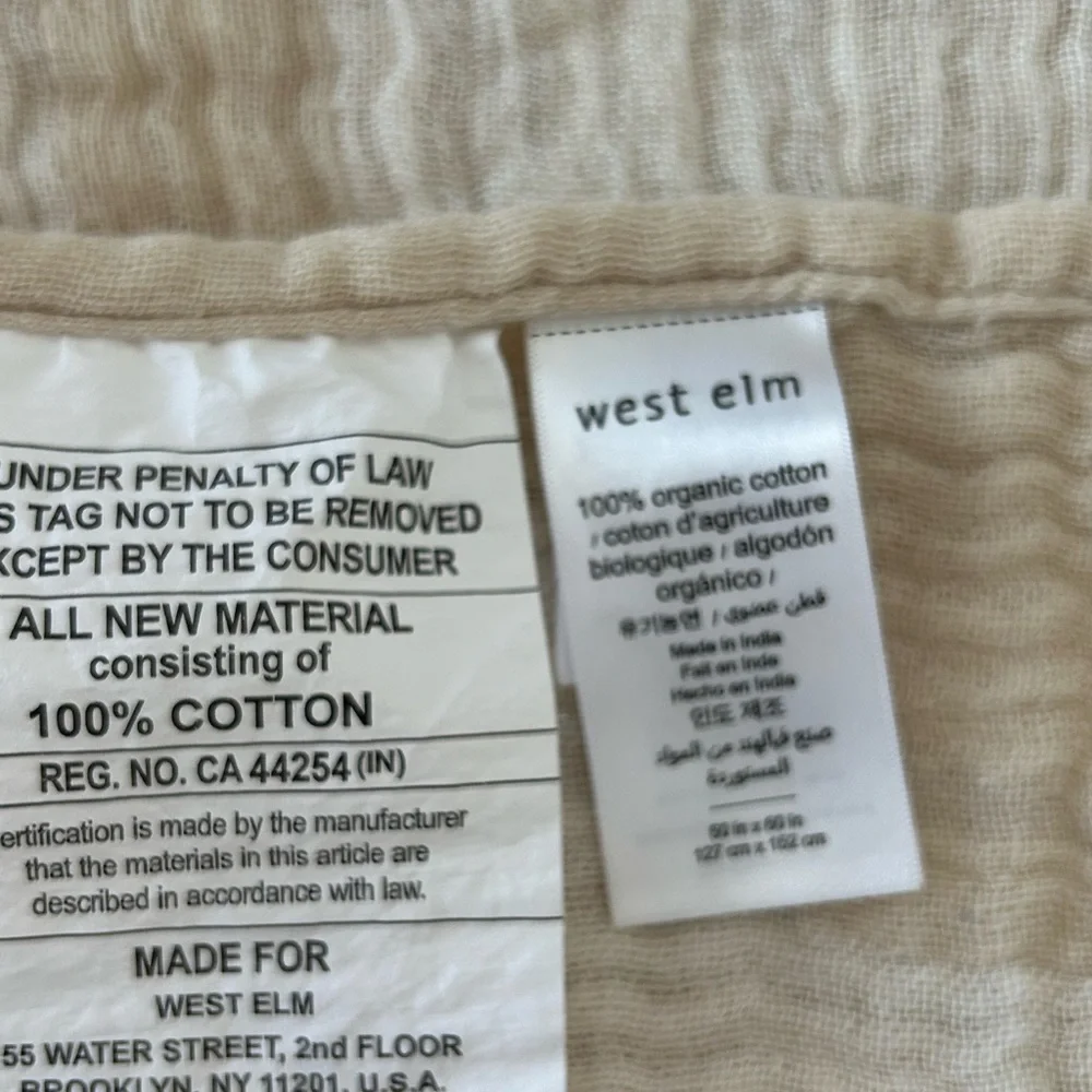 100% Organic Cotton Muslin Throw Gauze Blanket,55